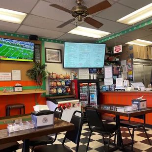 the interior of the restaurant