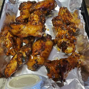 Mango habanero wings are tasty