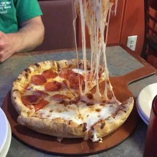 10" half cheese and half pepperoni pizza