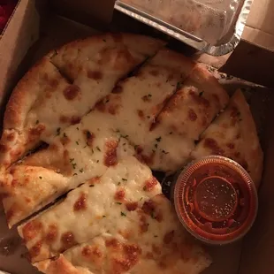 Delicious cheesy garlic bread