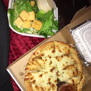 Pasta comes with a salad