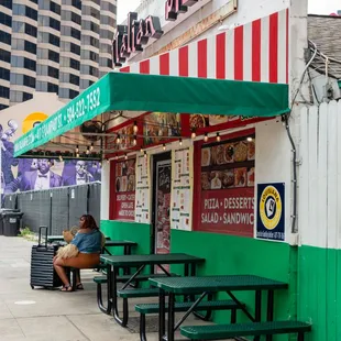 Outside dining Use yelp Reservations to hold a seat or call 504-522-7552
 New Orleans La 70112