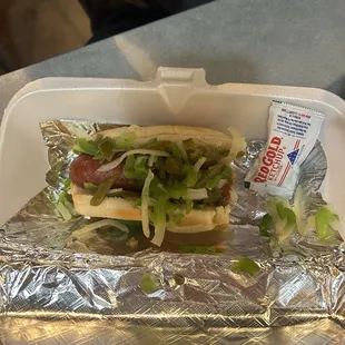 Pepper and Onion Hotdog