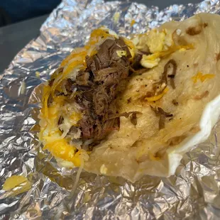 Brisket Breakfast Taco, also super delicious!!