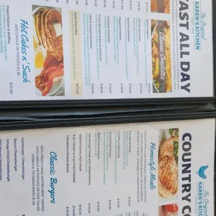 the menus