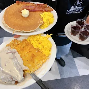 pancakes, food