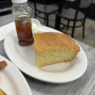 You MUST substitute for the cornbread. It's amazing, it's warm, it's perfectly sweet.