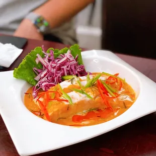 Salmon Panang curry