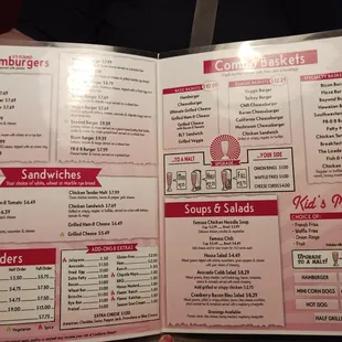 Inside of menu