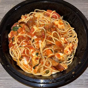 Chicken and sausage capri fra diavolo