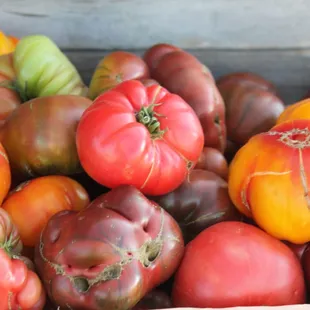 Organic Heirloom and Vine Ripe Tomatoes.