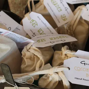 Hand made "Sacks of Soap" Perfect Gifts.