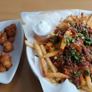 How can you go wrong with cheese curds and loaded fries