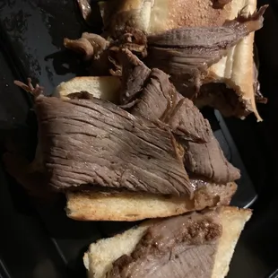 Beef cut with the grain
