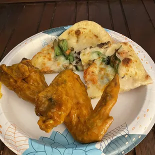 Honey gold wings. Pizza sold somewhere else