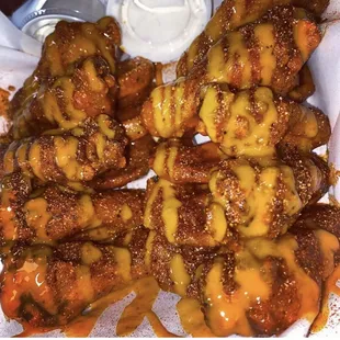 chicken wings and fried chicken, food