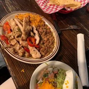 Chicken fajita plate