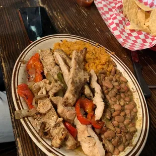 Chicken fajita plate