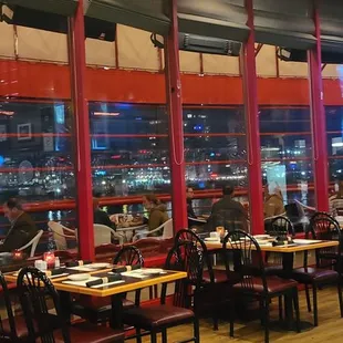 the dining area of the restaurant