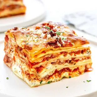 a stack of lasagna