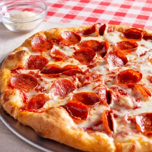 a pepperoni pizza
