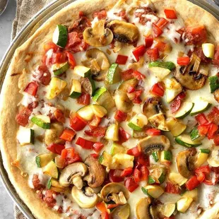 Vegetarian? We have all the food you love, on top of our pizza!