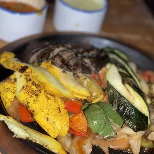 Grilled veggie fajitas