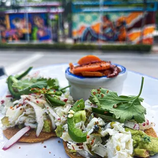 Blue crab tostadas