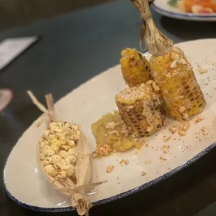 Maize three ways - popcorn, tamale and helotes Excellent