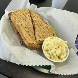 Lake Norman sandwich with egg potato salad! Fantastic!
