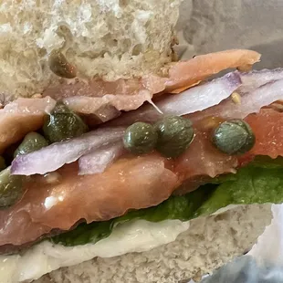 Plump capers and freshly smoked salmon