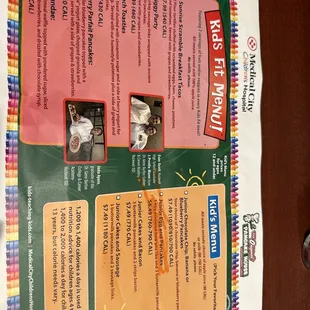 Kiss menu with my daughter's art work!