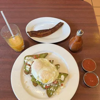 Avocado Toast Topped with 2 Eggs