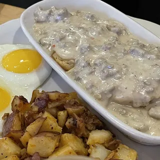 *Biscuit With Sausage Gravy & Eggs