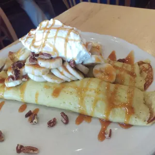 Banana Pecan Praline Crepes