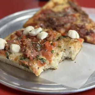 two slices of pizza