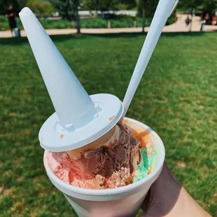 Yummy rainbow in a cup