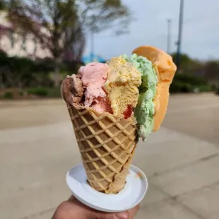 The Original Rainbow Cone with Waffle Cone