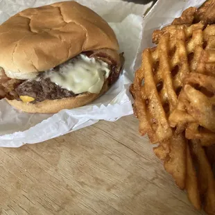 Half Lb. Bacon Cheeseburger &amp; Waffle Fries