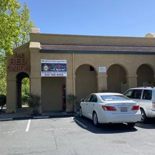 Outside the restaurant