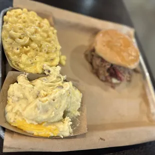 Sandwich special, Mac n cheese, mashed potatoes