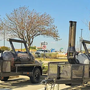 Want a top of the line BBQ trailer to take home with your meal? Here you go! My rental didn't have a hitch, darn it...