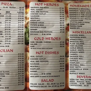 the menu