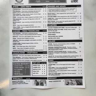 the menu