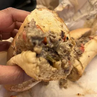The Original large Philly Cheesesteak with cheese whiz. 9 inches+