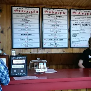 The menu.