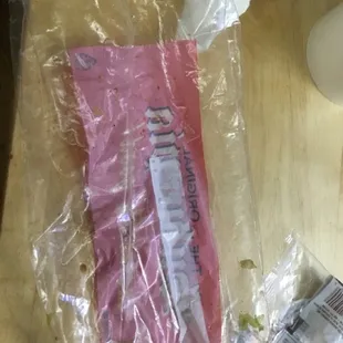 After eating the sandwich, the bag was mostly dry.