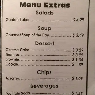 menu