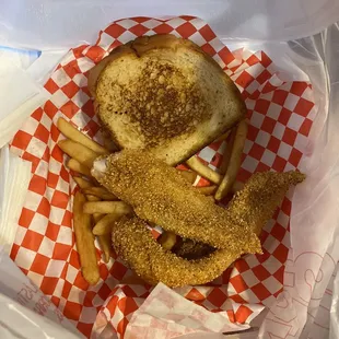 Catfish  Toast  Fries