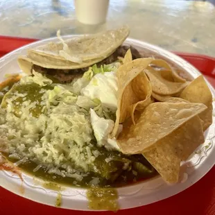 Taco and Enchilada plate